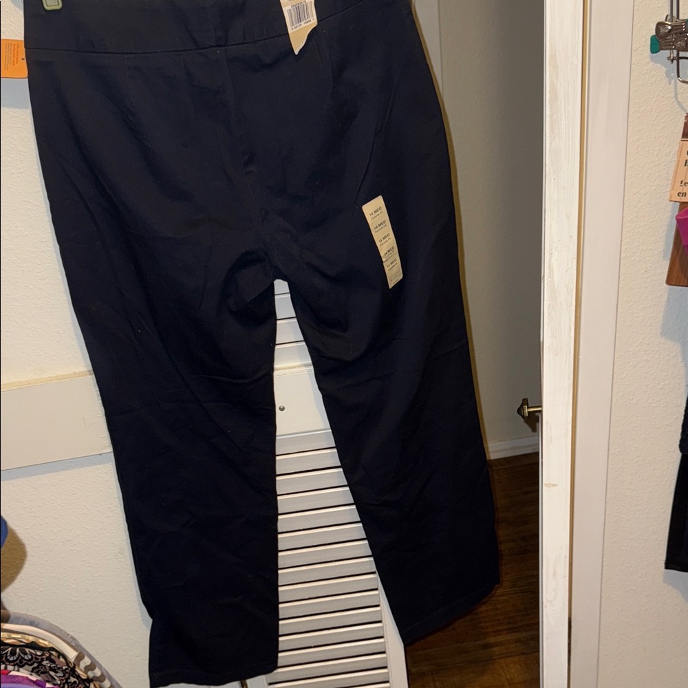 Dockers Ladies Dark Navy Sydney Pant Favorite Fit 14 99% Cotton 1% Lycra NWT